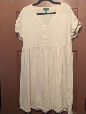 dip XL Cream Babydoll Linen Blend Dress